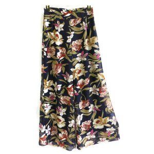 Papaya Pants Palazzo Wide Leg Floral High Waist Resortwear S